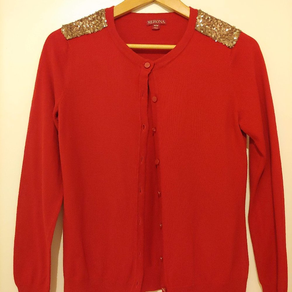 Red Sparkle Cardigan